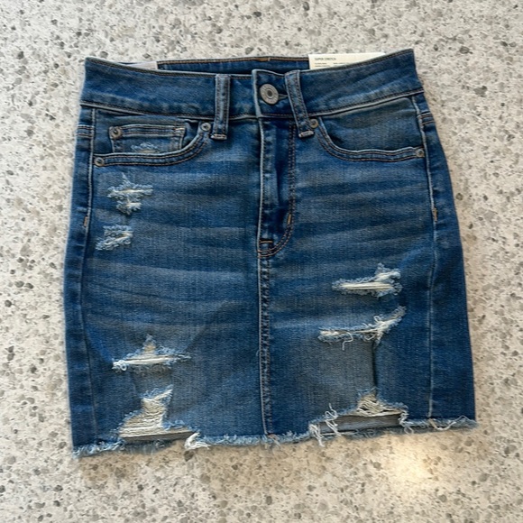 Denim Distressed Skirt - Picture 1 of 2